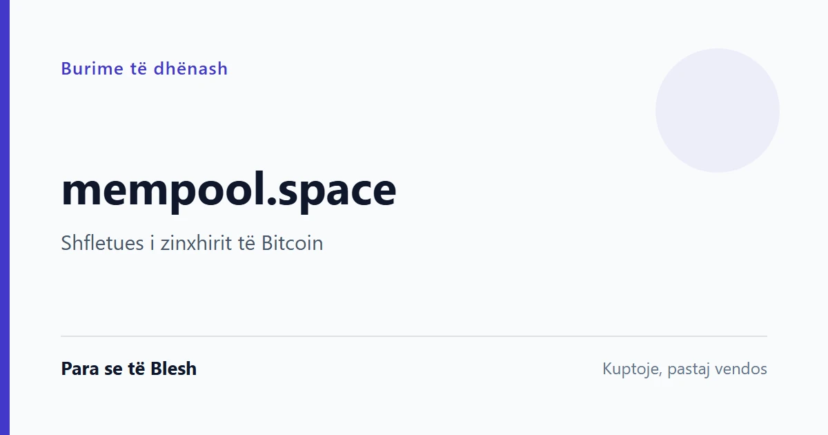 mempool.space: shfletues i zinxhirit të Bitcoin