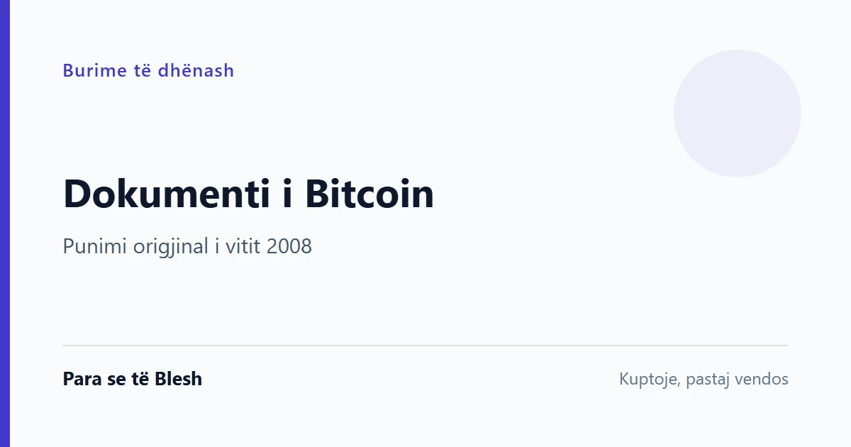 Dokumenti origjinal i Bitcoin