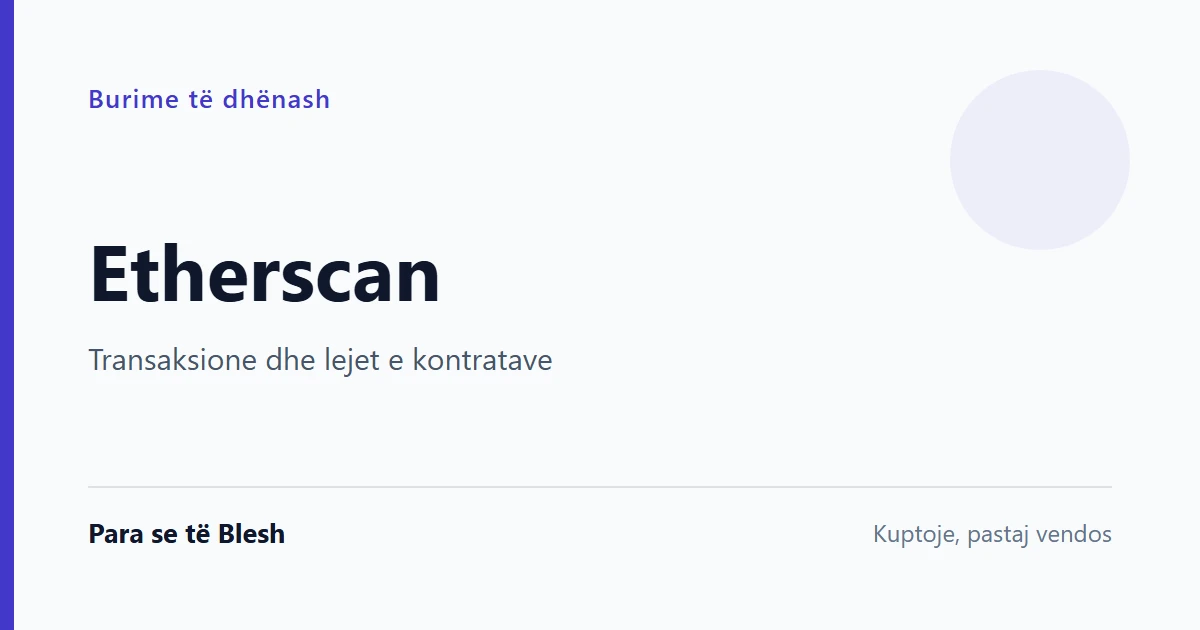 Etherscan: shfletues i zinxhirit Ethereum